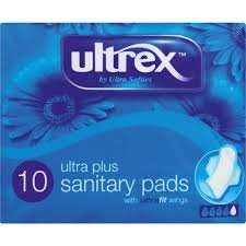 ULTREX ULTRA PLUS SANITARY PADS WITH TABS 10 UNITS